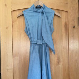 Blue Sleeveless Chambray Dress S/M